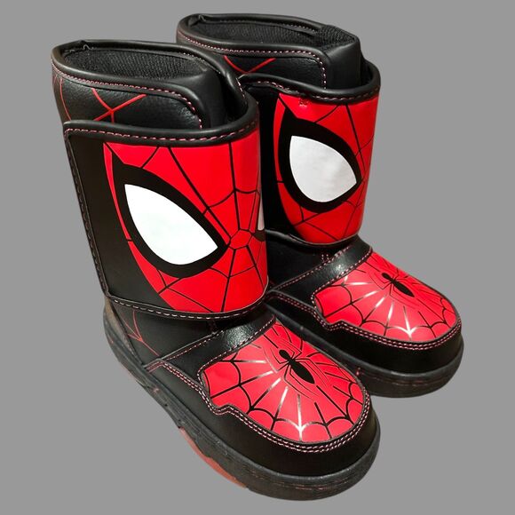 Marvel Spider-Man Snow Boots Toddler Size 10 Light Up NEW - Picture 1 of 9
